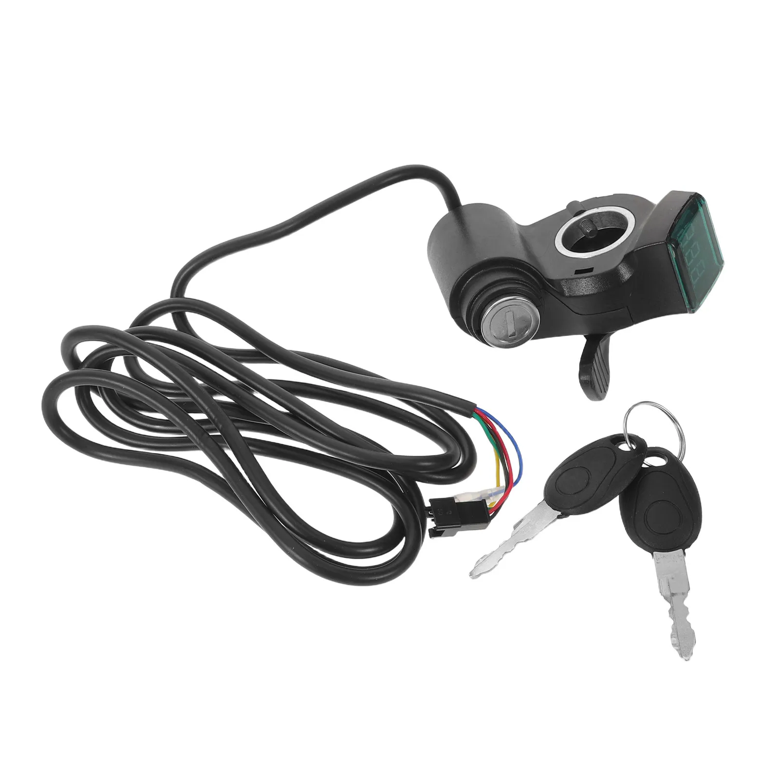 Electric Scooter Ignition Lock 22Mm Handlebar Mount Thumb Throttle Voltmeter Real-Time Battery Display Scooter Security Lock Key - view 2