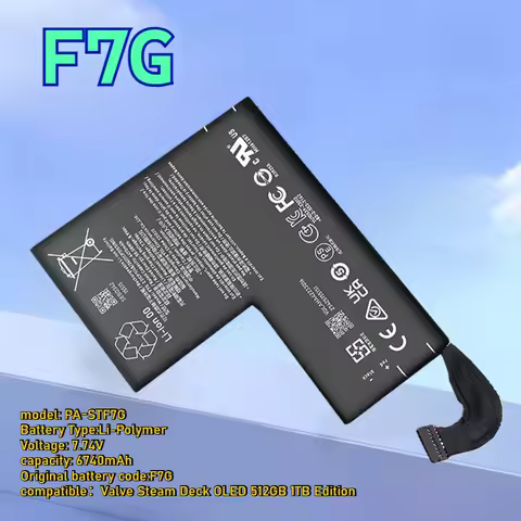 F7G Battery 7.74V 6740mAh Large Capacity Li-polymer Replacement Battery for Steam Deck OLED Handheld Gaming PC Tablet Part