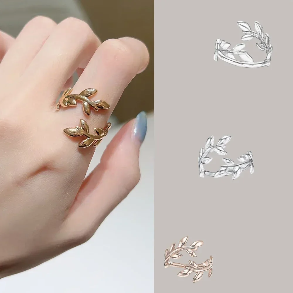

925 Sterling Silver Leaf Ring, Simple & Elegant, Valentine's Day Gift