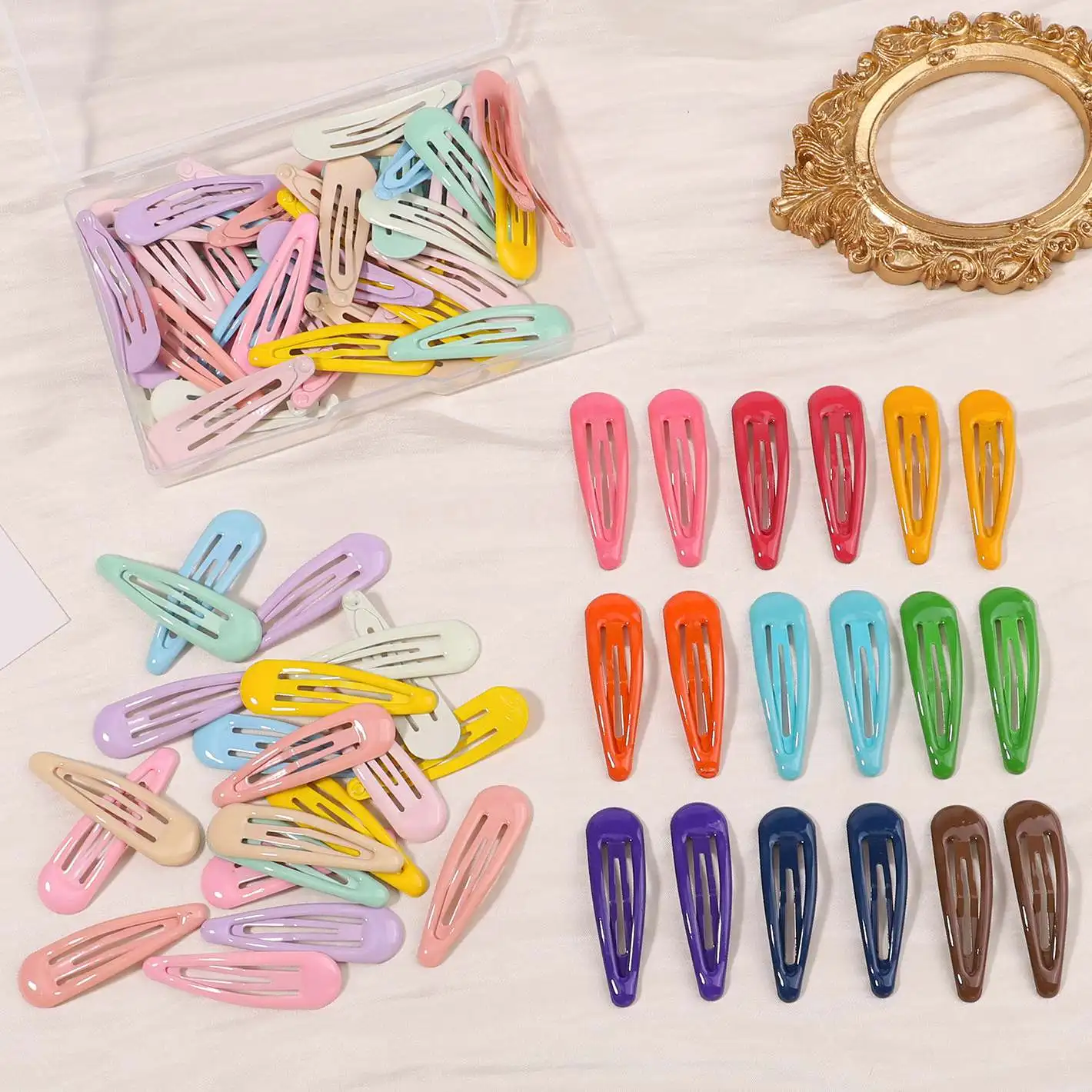 10/30Pcs/Set New Women Girls Cute Colorful Waterdrop Shape Hairpin Sweet Hair Clips Barrettes Slid Clip Fashion Hair Accessories