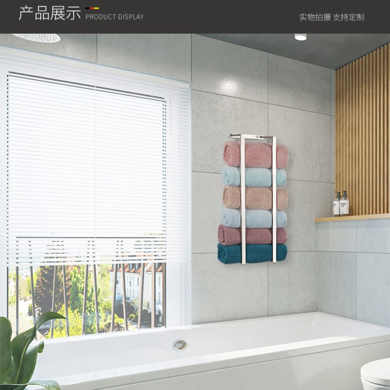 304 Edelstahl Perforierte Handtuch Rack Bad Handtuch Rack Bad Handtuch Lagerung Rack Platzsparend Handtuch Bar Gebürstet