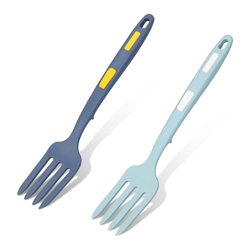 

NEW-Silicone Cooking Forks, Multifunctional Cooking Fork Spaghetti Fork Heat Resistant Nonstick Blending Fork For Kitchen