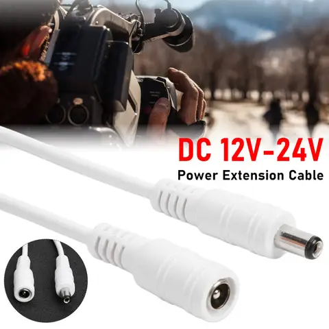 DC 12V-24V Power Extension Cord Cable Easily Carrying 5.5x2.1mm Lightweight Gadgets Male Female Power Adapter Wire