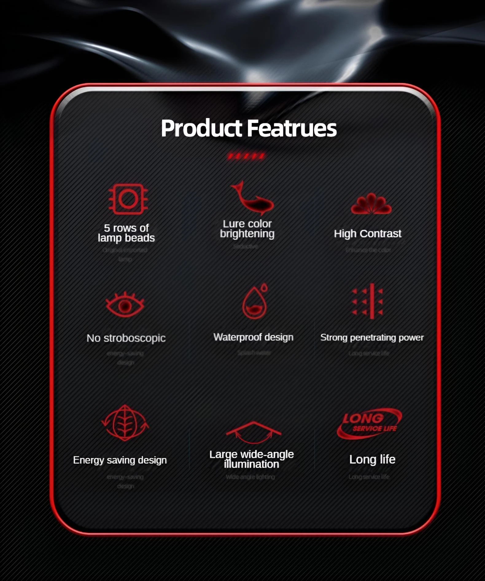 Large Fish Tank Light 110V-240V Ultra Wide Angle 240° Five Row LED T12 Diving Light for Aquatic Environments - Image 4