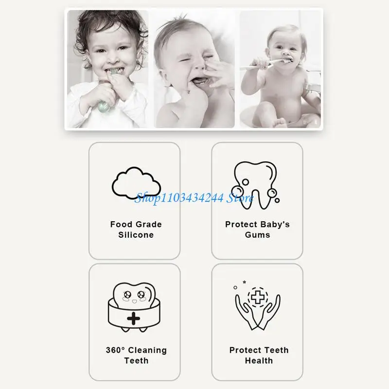

G2TC Cartoon Handheld 360 Degree U-shaped Baby Toothbrushes Soft Silicone Teeth Brushes Kids Teeth Cleaner Care