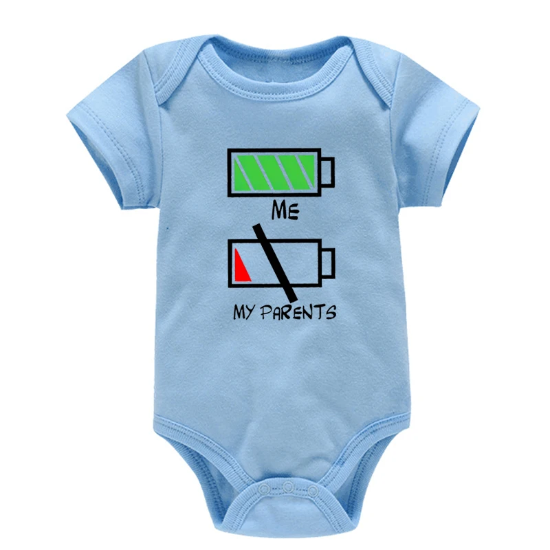 Jumpsuit Katun Bayi Grafis Lucu Anak Perempuan Laki-laki Me Vs Orang Tua Saya Pakaian Bayi Fashion Lucu Orang Tua Baterai Lemah Energi Penuh
