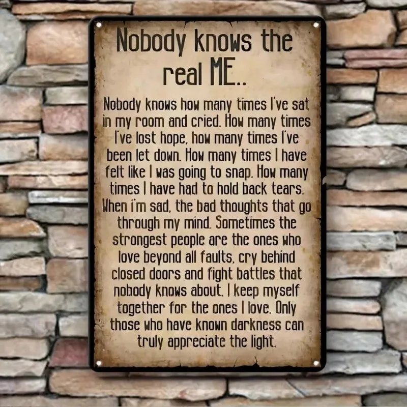 1pc Vintage Metal Wall Decor - 8X12 Inches With British Humor Quote 