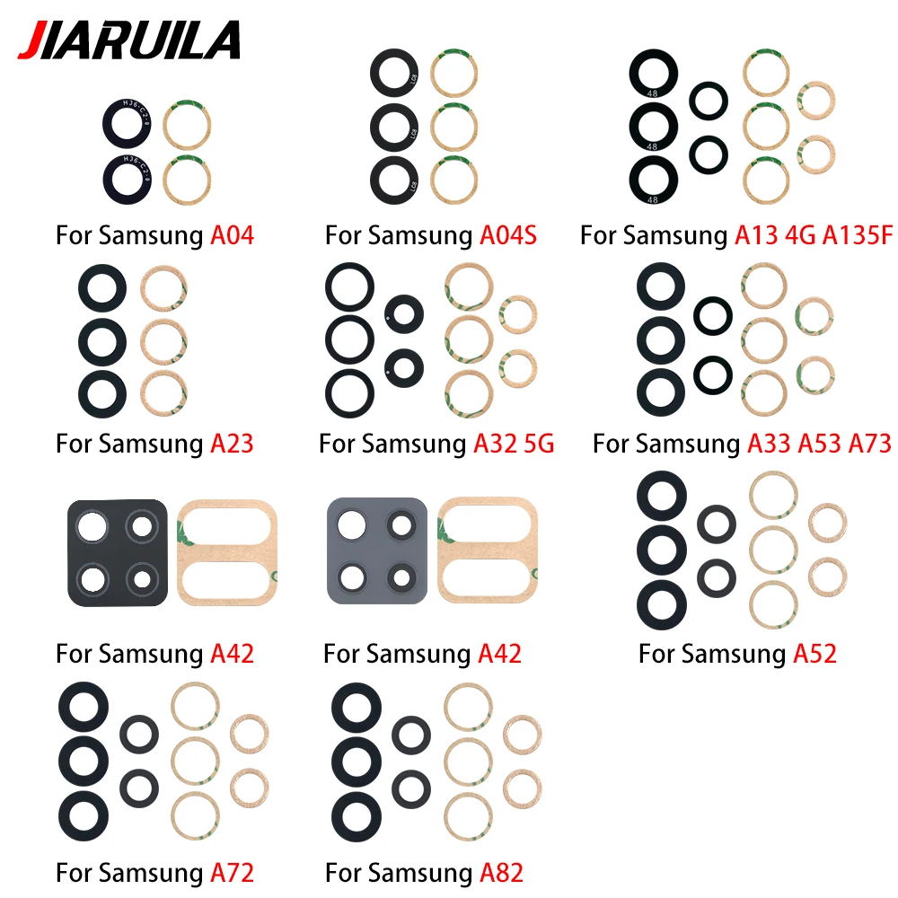 Lente de Cristal de cámara trasera con herramienta adhesiva, accesorio para Samsung A04, A04S, A23, A33, A53, A73, A42, A72, A13, 4G, A32, 5G