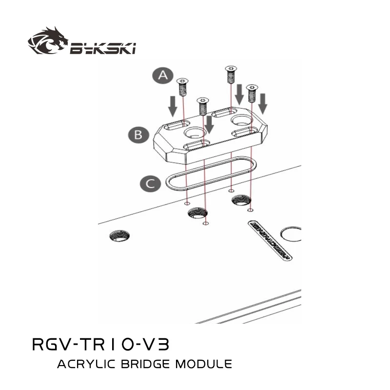 

Bykski RGV-TR10-V3 Acrylic Block Use for Adjust Distance for Acrylic Distro Plate / Modify Position in Waterway / Terminal Block
