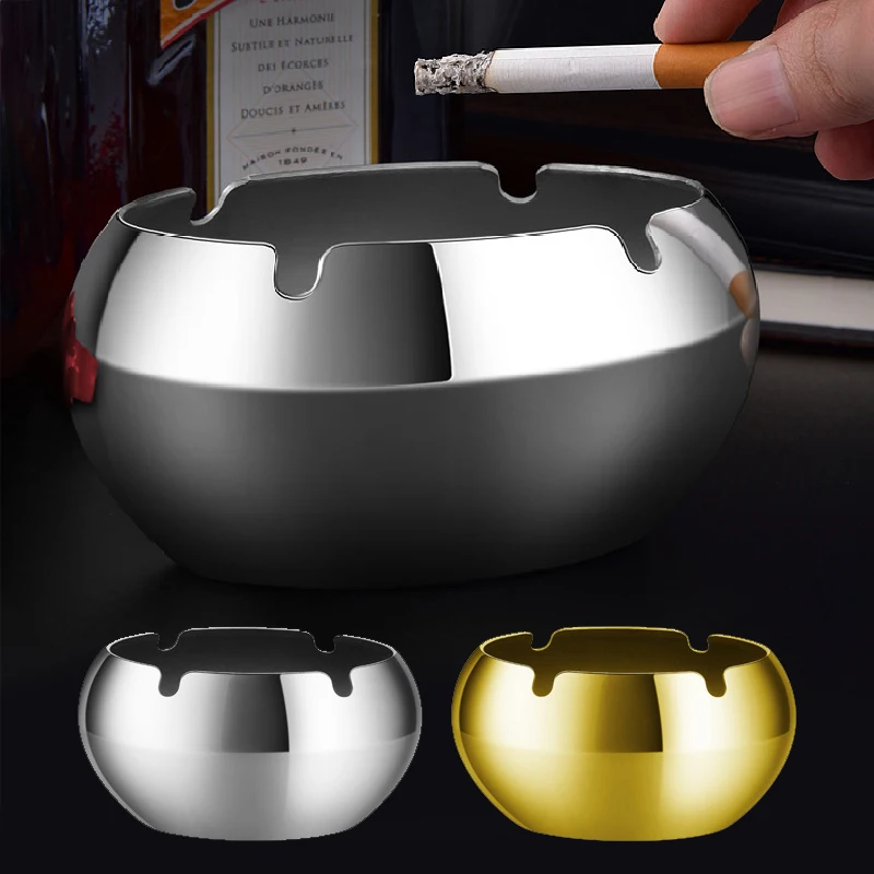

BOLTIFY Windproof stainless steel ashtray creative home hotel thickened to resist falling metal chimney