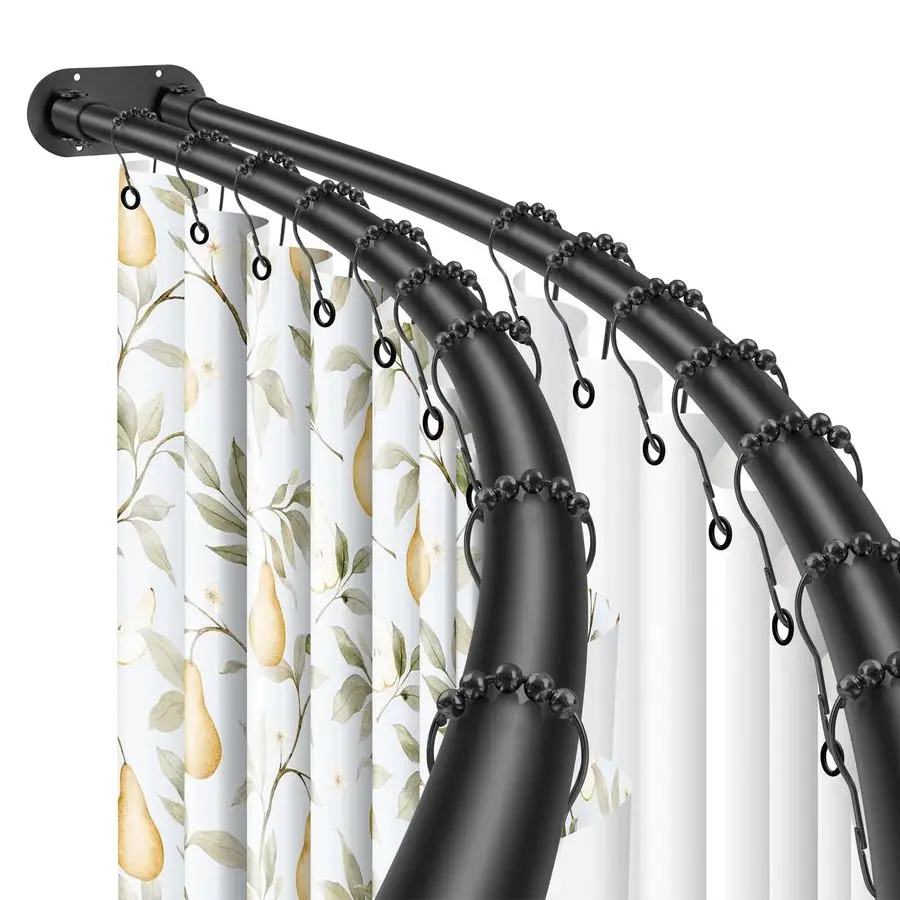 

Curved Shower Curtain Rod 42 to 72 Inches Elegant Double Shower Curtain Rod Adjustable Wall Mounted Double Shower Curtain Pole f