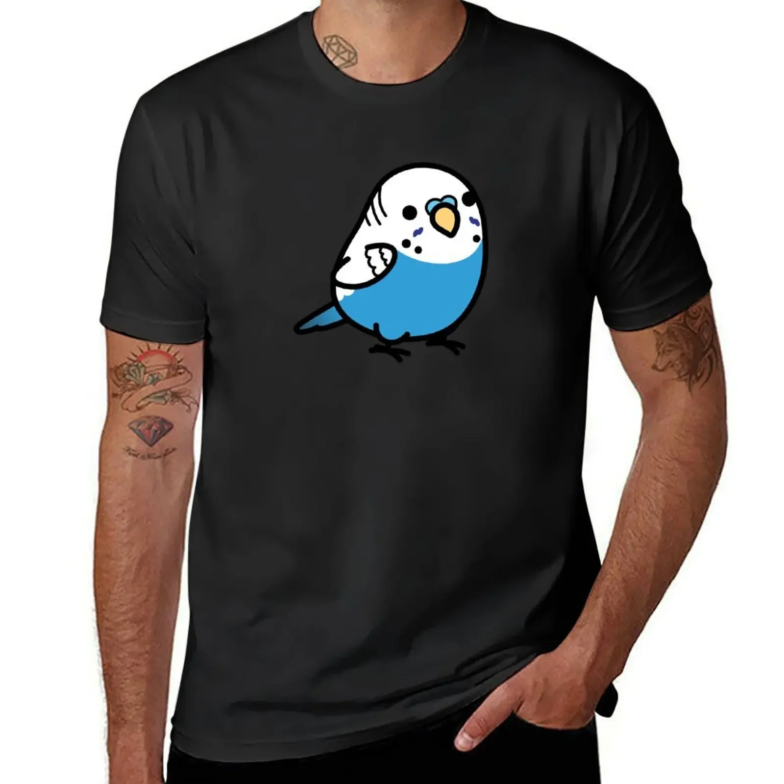 Chubby Blue Budgie - Male T-Shirt graphic t shirts anime figures basketball graphic tees summer tops men clothes