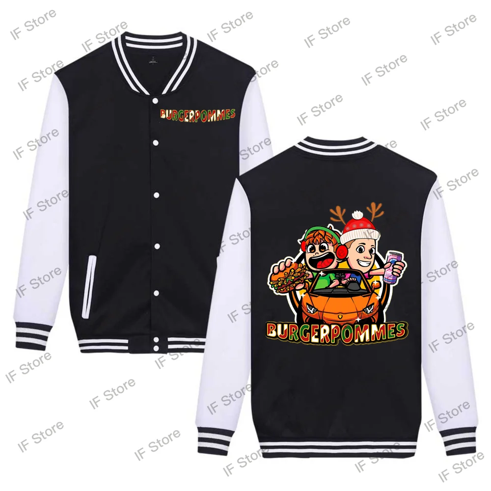 

Burgerpommes Icrimax Рождественская бейсбольная куртка для мужчин и женщин, осенне-зимняя повседневная одежда y2k, толстовки с Санта-Клаусом, топы, спортивная одежда