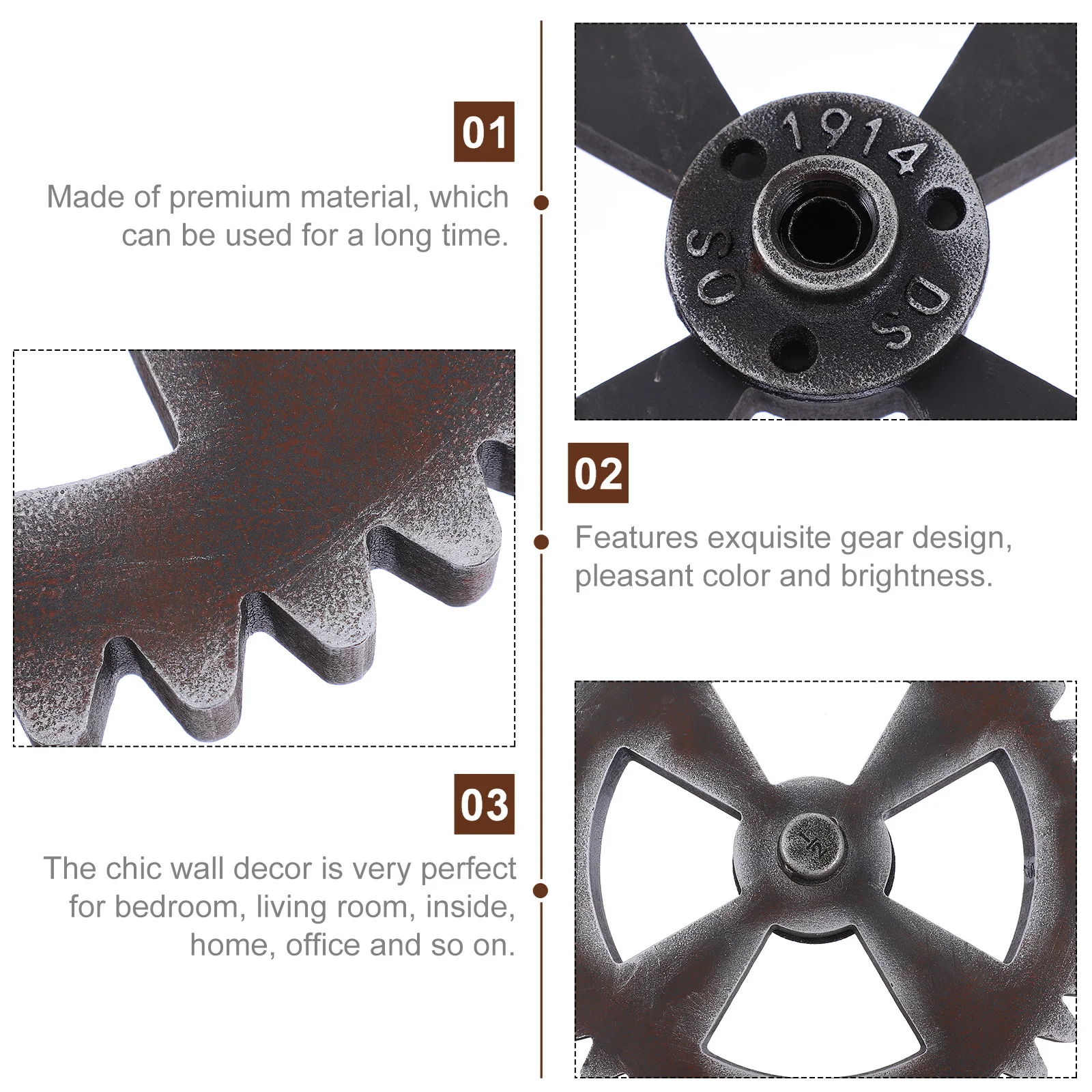 

1Pcs Industrial Wall Decor Retro Round Wood Gear Pendant Home Hanging Decoration Vintage Gear Wall Ornament Suitable for Bedroom