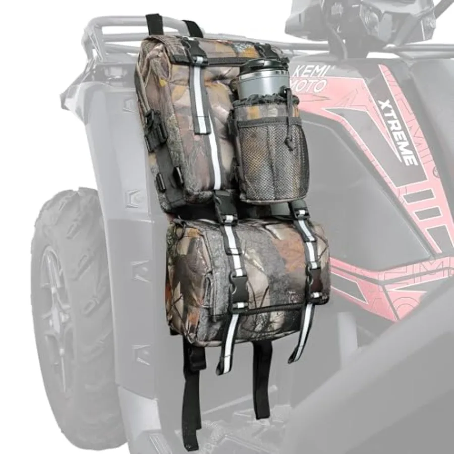 

ATV Fender Bag 130 Larger Water-Resistant Rear Storage Bags with Drink Holder and Detachable Design for Off-Road Adventures Com