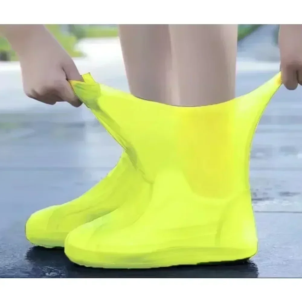 2pcs Waterproof Silicone Shoe Cover High Elasticity Neutral Rain Boots Reusable in Rainy Weather Anti Slip ShoeCover Accessories