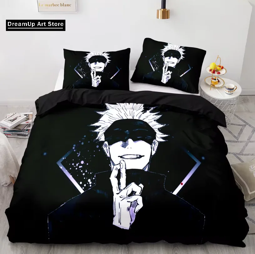 Anime Jujutsu Kaisen Satoru Gojo Bedding Set Cute Quilt Cover Bed Cover With Pillowcase Twin Single Queen King Size Boys Adult