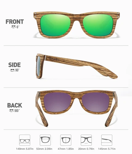 Imagen 2 del producto GM hombres gafas de sol polarizadas de cebra de madera natural gafas de sol hechas a mano y soporte DropShipping/proporcionar imágenes 8712