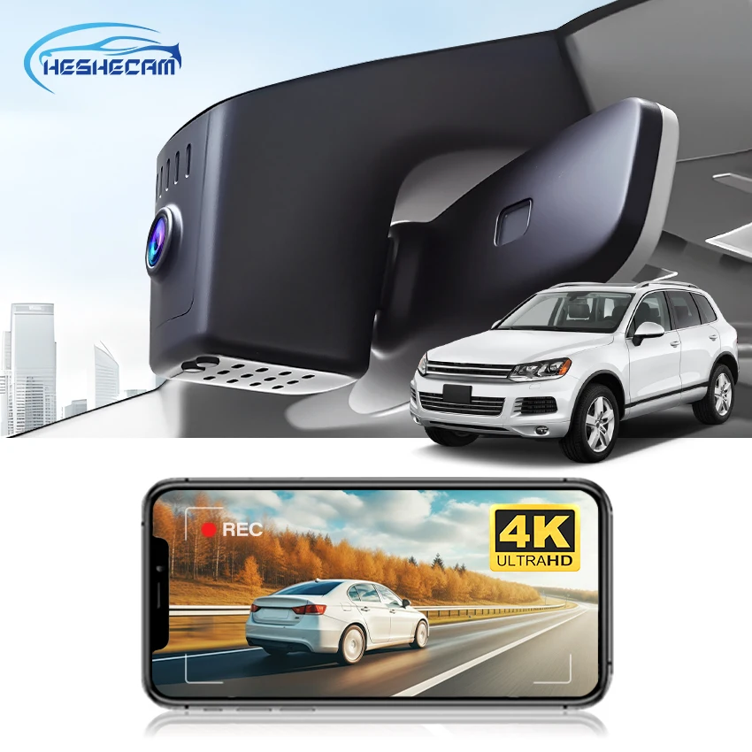 HESHECAM 4K Dash Cam for Volkswagen Touareg 3 (CR7) 2019-2025, Original Design Ultra HD DVR, Built-in WiFi, Loop Recording