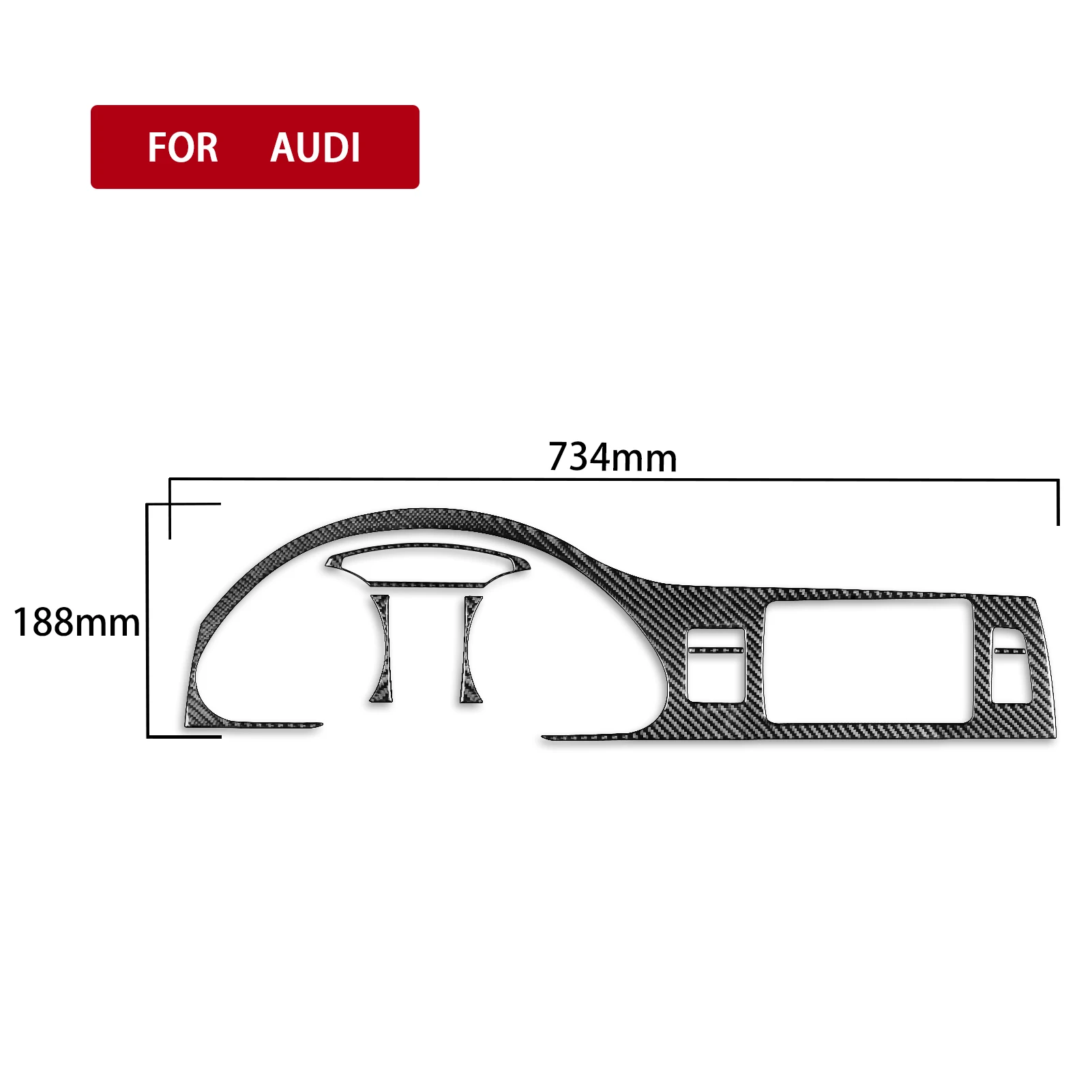 

6Pcs/Set Car Instrument Panel Cluster Meter Dashboard Decoration Trim Carbon Fiber For Audi Q7 2007-2015