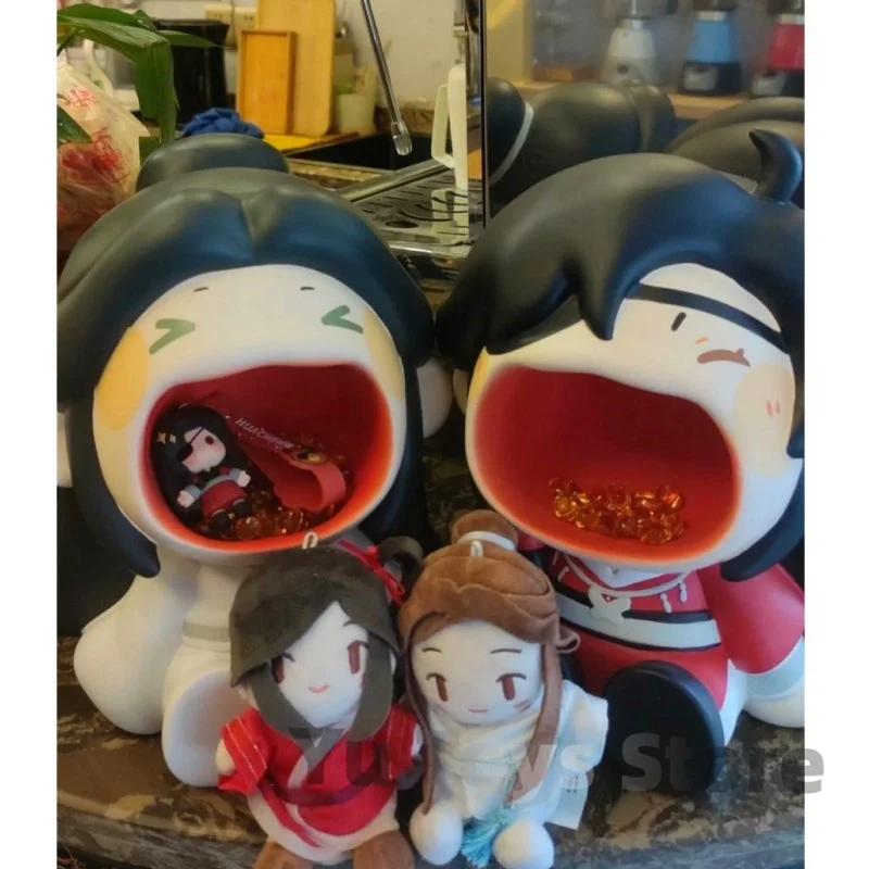 Original Tian Guan Ci Fu Figures Action Big Mouth Hua Cheng Xie Lian Resin Figure Doll Desktop Storage Toys For Kids Xmas Gifts