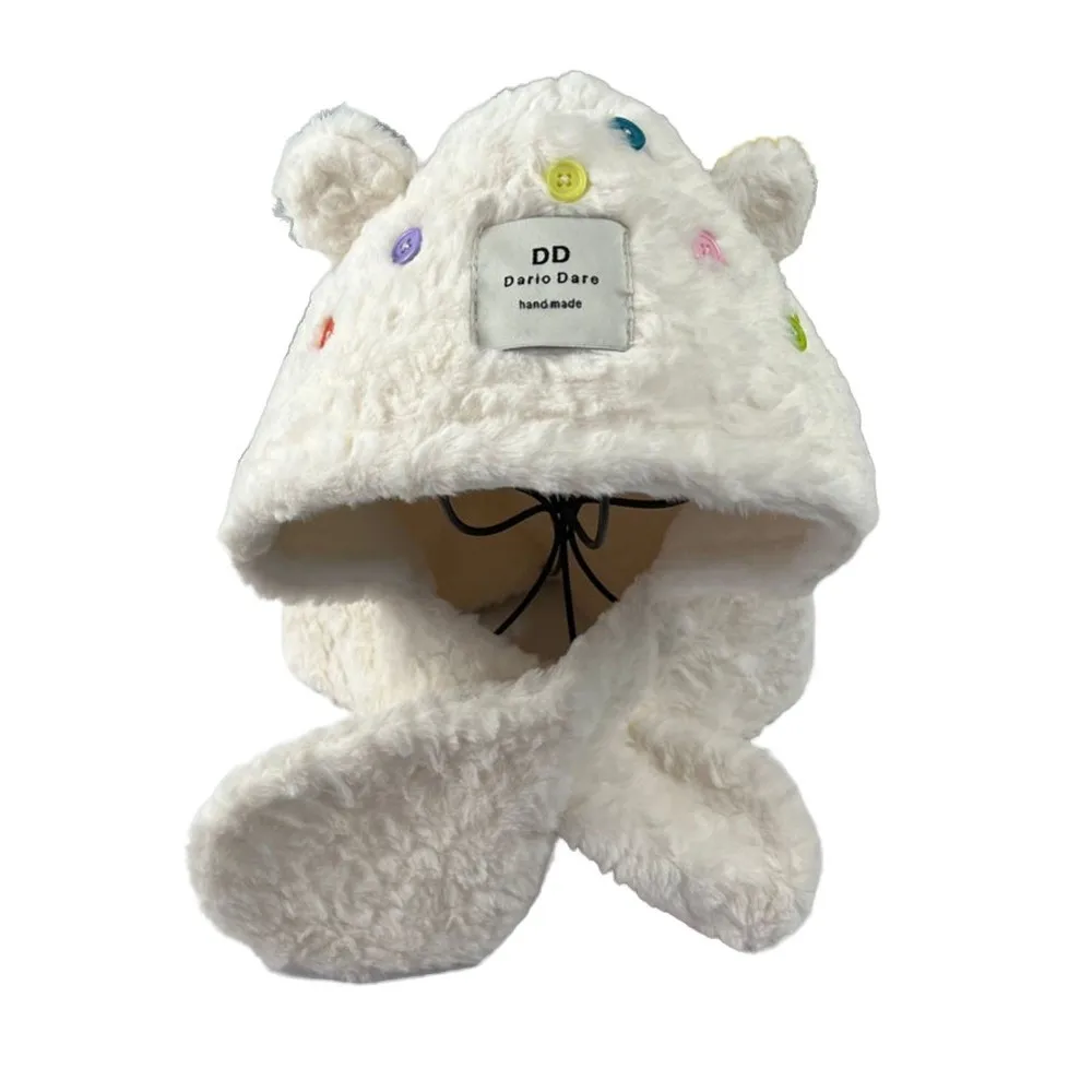 عارضة لطيف الأذن قبعة دافئة سميكة حماية الأذن قبعة وشاح يندبروف الدفء قبعة الشتاء