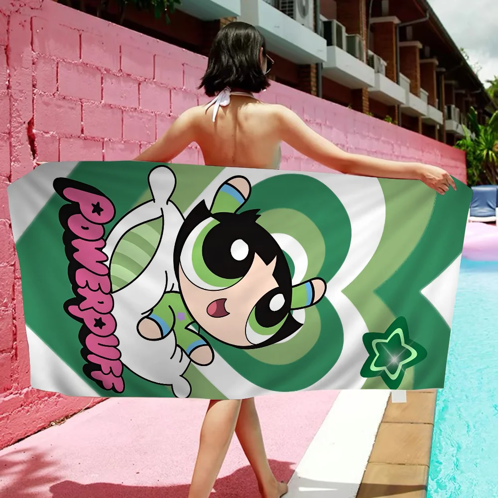 The  Girls Of P-PowerpuffS Beach Towels Shower Towel Sauna Travel Spa Microfiber Quick Dry Gym Accessories Cute Room Decor