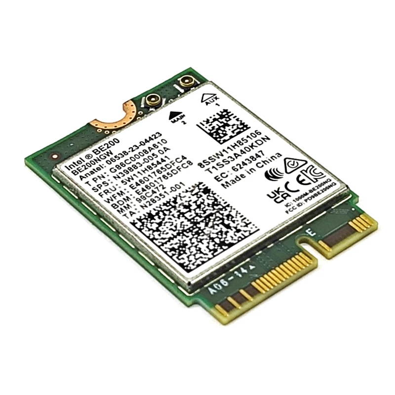 Wi-Fi-карта BE200 WIFI7, Wi-Fi 7 для Intel BE200, Bluetooth 5,4 M.2, Wi-Fi-карта BE200NGW 2,4/5/6 ГГц, 5,8 Гбит/с, для ПК и ноутбуков на базе Windows 11