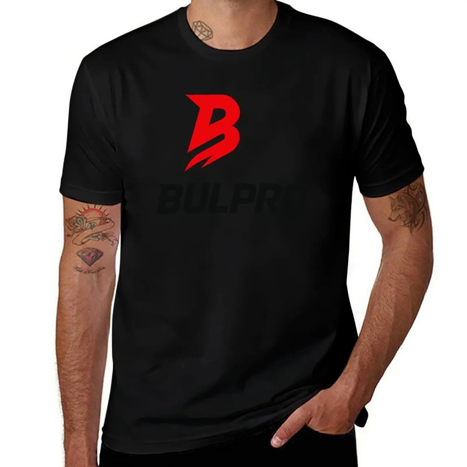BULPRO Red & Black — логотип спортивного бренда премиум-класса для спортсменов, тренировок и болельщиков Футболки мужские Футболки мужские