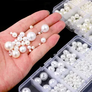Sekitar 800 buah Manik-manik Kotak Set Mutiara ABS Anting-anting Buatan Tangan DIY, Gelang, Kalung, Rantai Ponsel, dan Dekorasi 10 tempat pesona ponsel penjualan terbaik - №