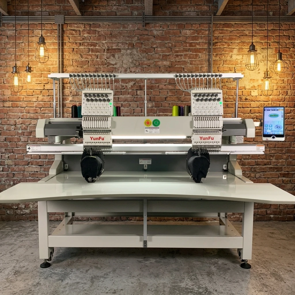 For High-Speed 2-Head 15-Needle Computerized Embroidery Machine 1000 RPM 500W Automatic Home Use 500x800mm Bearing Gear