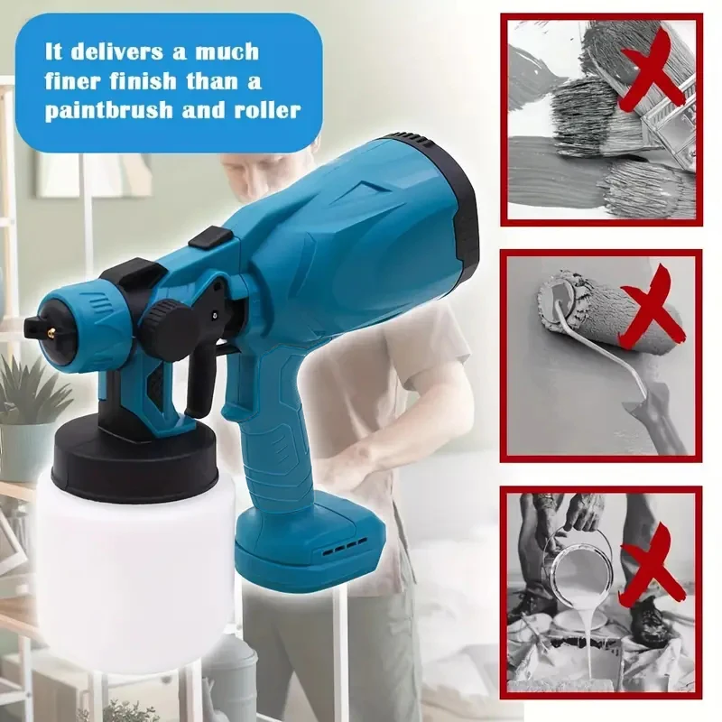 2 Battery Type High Performance Wireless Painting Machine - Electric Airless Spray Can, with Long-lasting Power, Easy to Clean