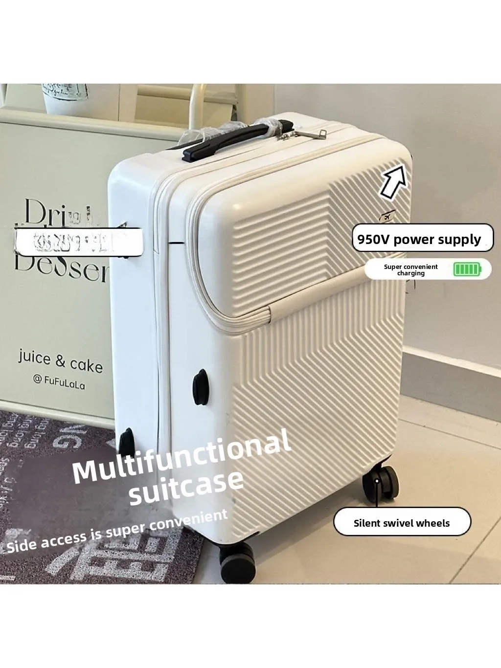 

Чемодан с фронтальным открытием и кодовым замком, 20 дюймов, ручная кладь, 24 дюйма, из АБС/ПК, женская повседневная дорожная сумка