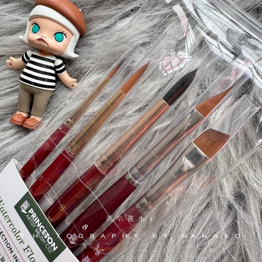 5pcs/lot PRINCETON Artists Brush Watercolor Floor Set English Writing Set Professional Drawing Beginner Art Supplies Stationery