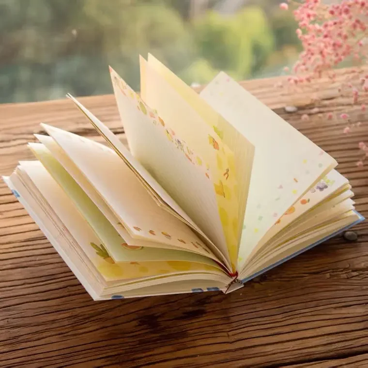 New 124 Sheets Cute Notebook Cute Fruit Illustration Book Color Page Student Manual Ledger Notepad Diary Book