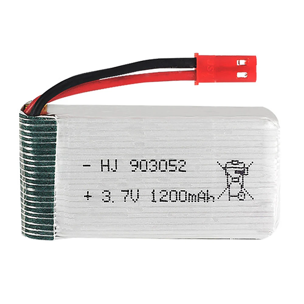 Batteria Lipo da 3.7V 1200mAh spina da 903052 JST e Set di caricabatterie 4 In 1 per batterie per aeroplani con telecomando H11D H11C