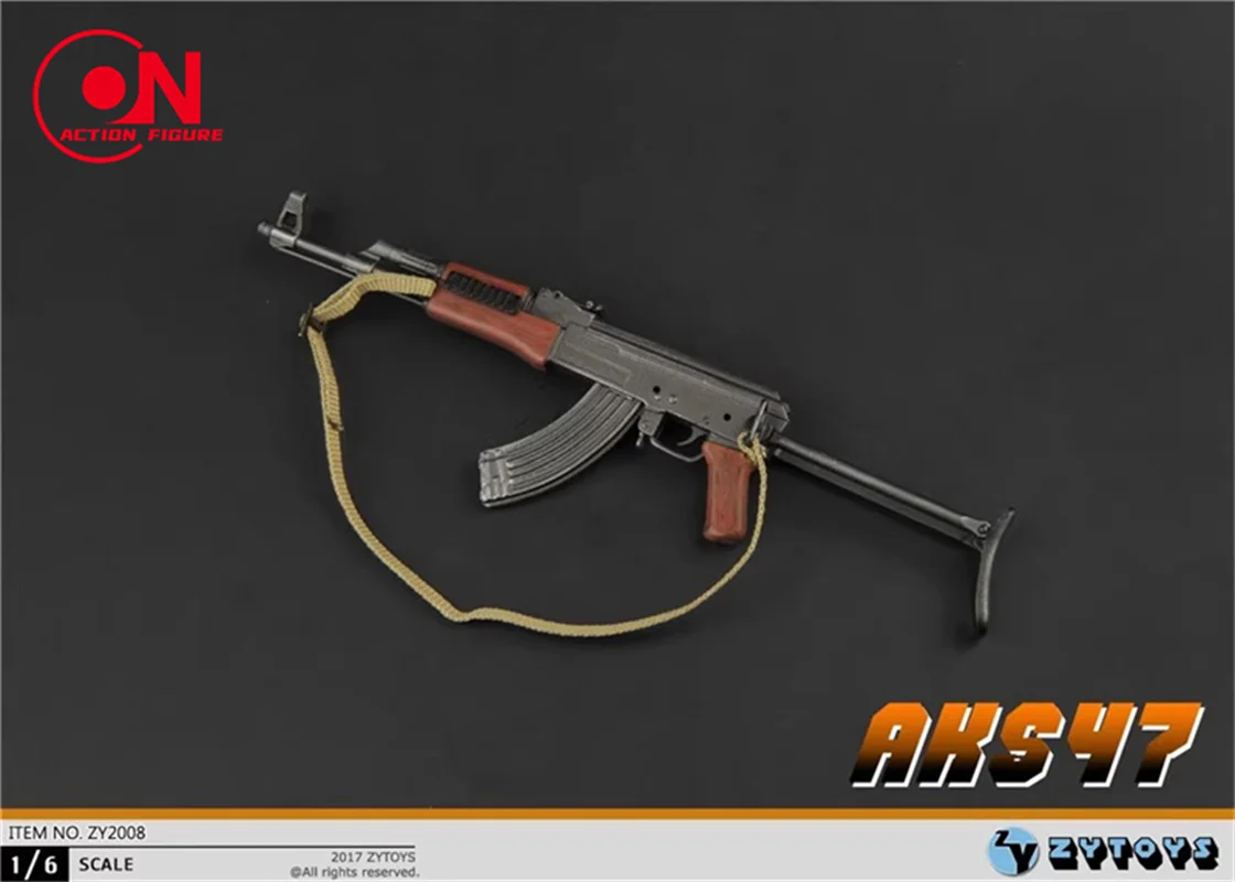 ZYTOYS ZY2007 ZY2008 1/6 AK47 AKS47 Rifle arma modelo arma de plástico accesorios de escena para figura de acción de soldado de 12"