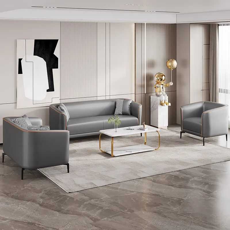 Modern Minimalist Leather Art Sofa Rental House Living Room Bedroom Apartment Hotel Leisure Negotiation