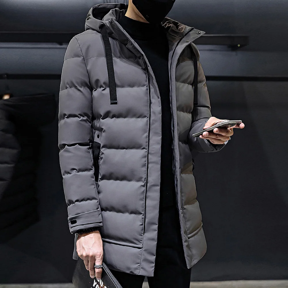 

Coat Mens Overcoat Winter L-3XL Long Mens Outwear Puffer Size Slim Fit Trench Warm Full Length Jacket For Men Hot