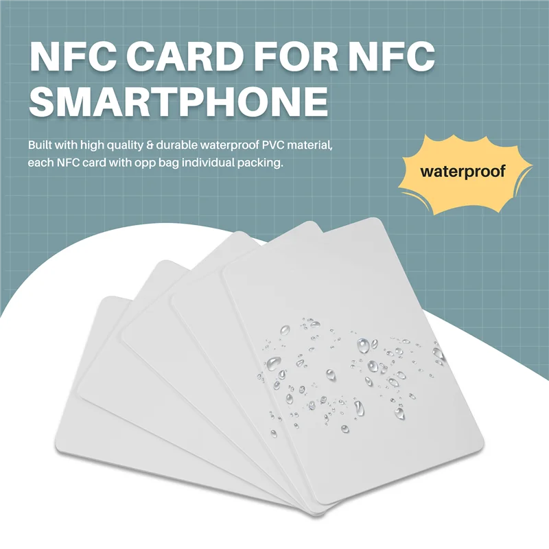 NTAG215 카드용 ABMF-30Pcs 비접촉식 Nfc 카드 태그 504바이트 읽기-쓰기 PVC 카드 휴대용