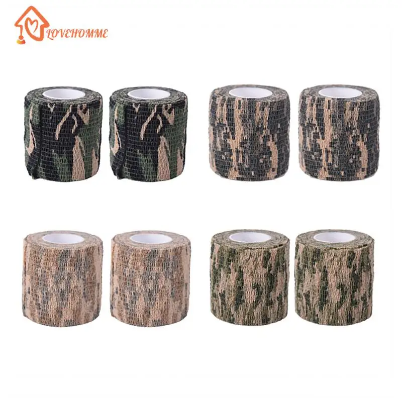 2Pcs/Lot 5cm*4.5M Roll Camouflage Wrap Bandage Self-Adhesive Gun Decor Stretch Medical Bandage Camouflage Tapes