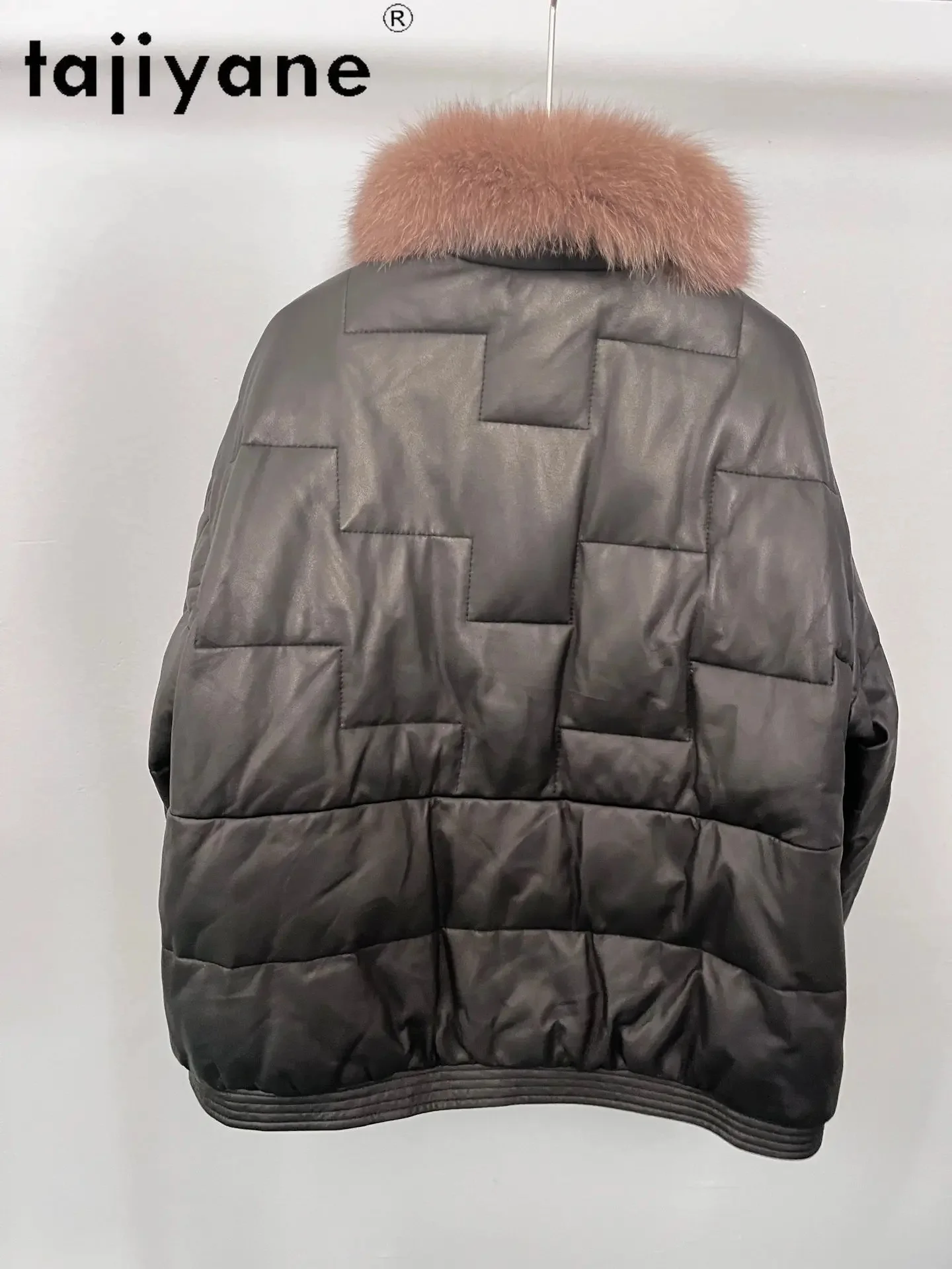 Echte Tajiyane Lederjacke Frauen Winter echte Schaffell weiße Ente Daunen Mäntel Fuchs Pelz kragen koreanischen Kurz mantel Nerz Rand