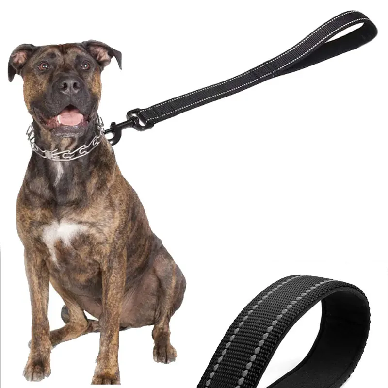30/45/60cm Hundeleine Kurze Hundeleine aus Nylon Reflektierende Trainingsleine für Große Hunde mit Zinklegierungs-Verschluss Abschließbar 360 Grad Drehbar – Detail 2