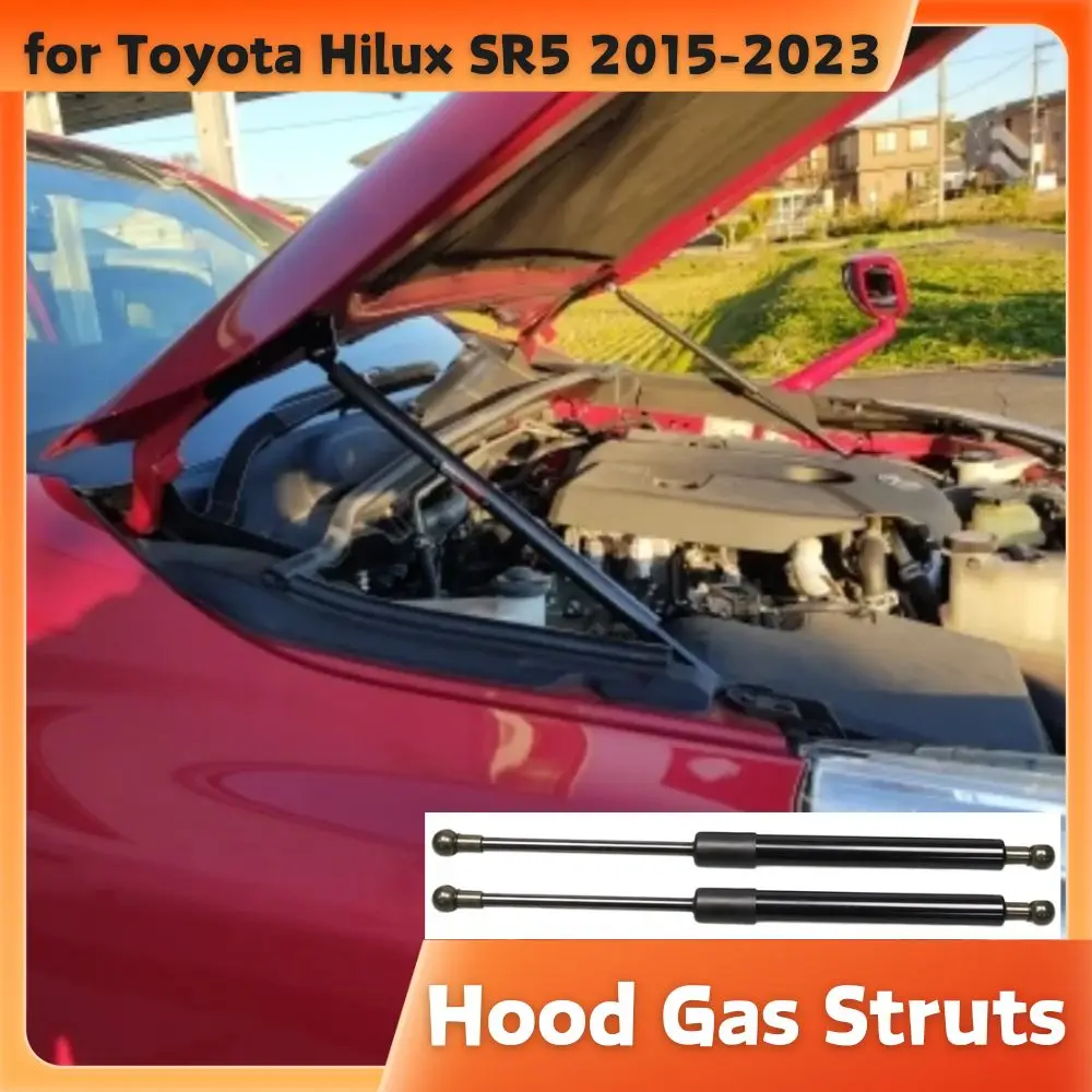 

Стойки капота для Toyota Hilux SR5 M70 M80 REVO 2015-2023, передний капот, газовые пружины, амортизаторы, подъемные опоры, демпферы, 2 шт.