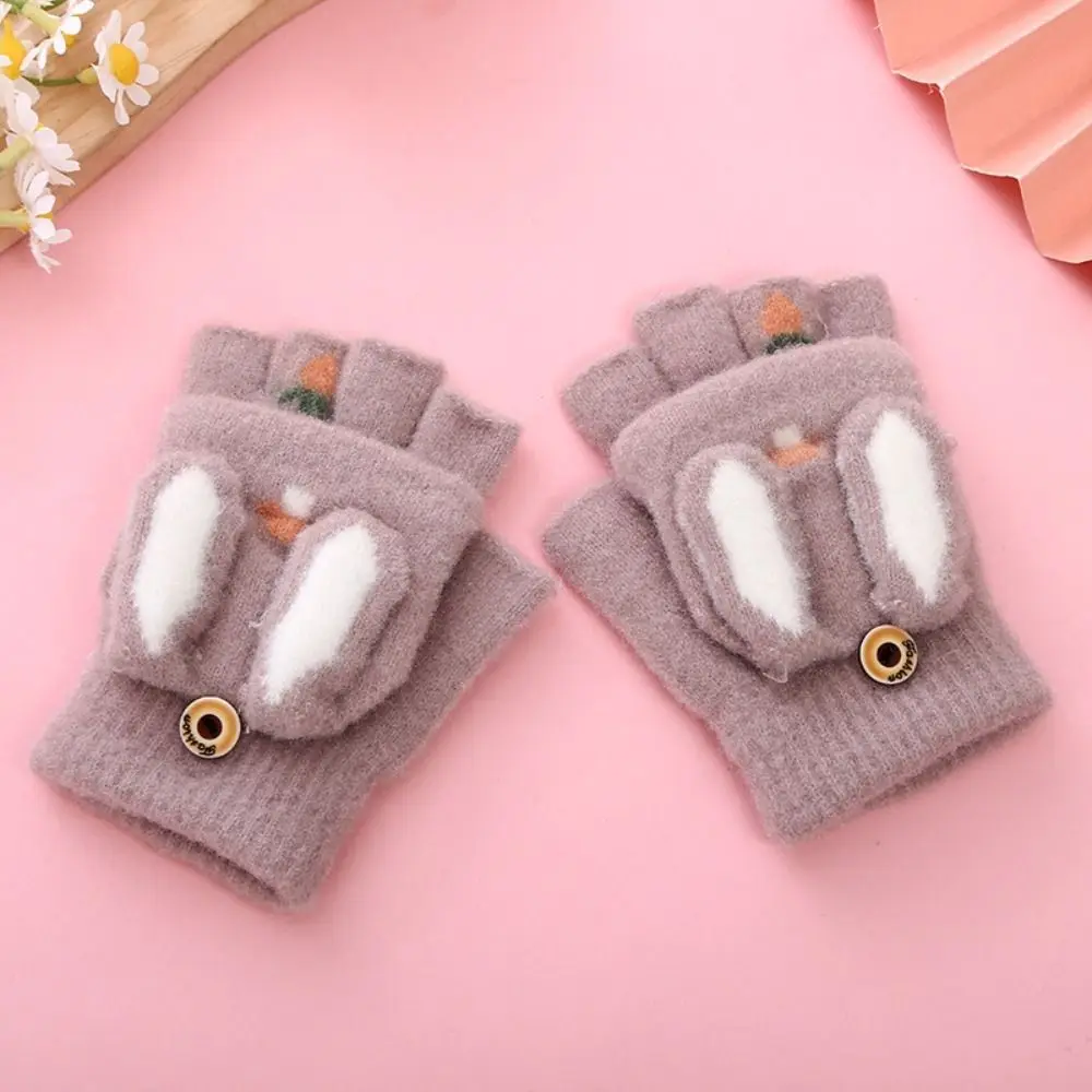 Lovely Knitted Kids Gloves Thick Fingerless Fingerless gloves Winter Warm Boys Girls