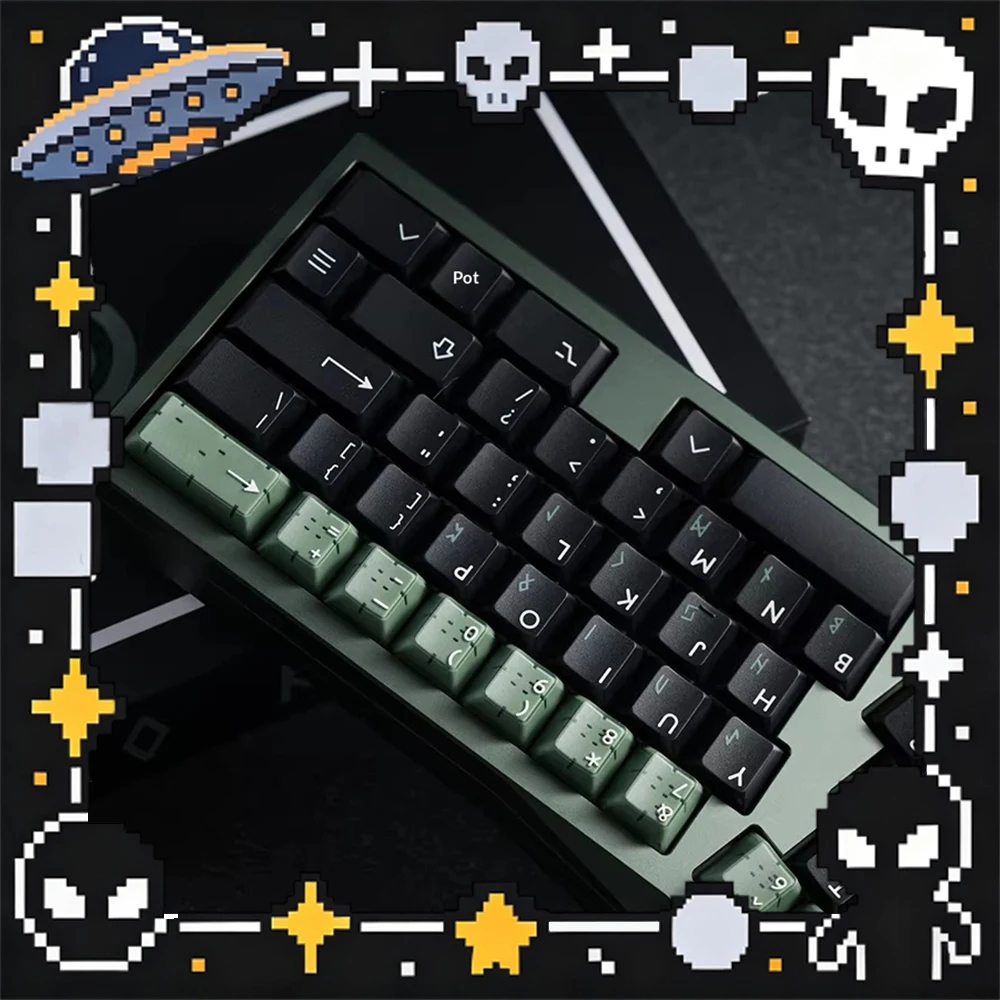 PBTfans Loki PC Keycaps Customization Of Two Colors And Three Colors Keyboard Keycaps Abs semi Permeable PBT PC Accessories Gift