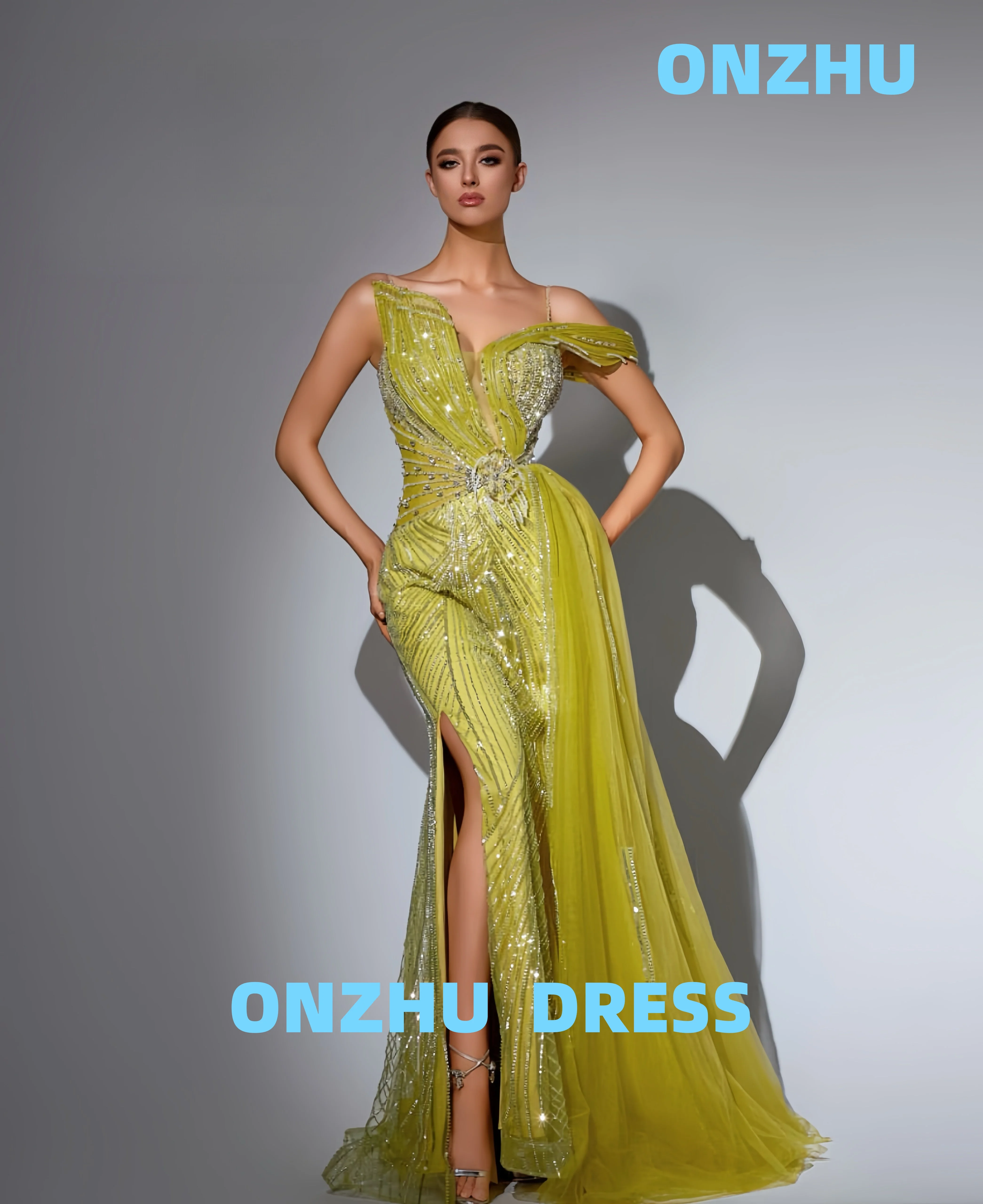 

Элегантное роскошное вечернее платье А-силуэта с v-образным вырезом и v-образным вырезом на заказ, женское вечернее платье