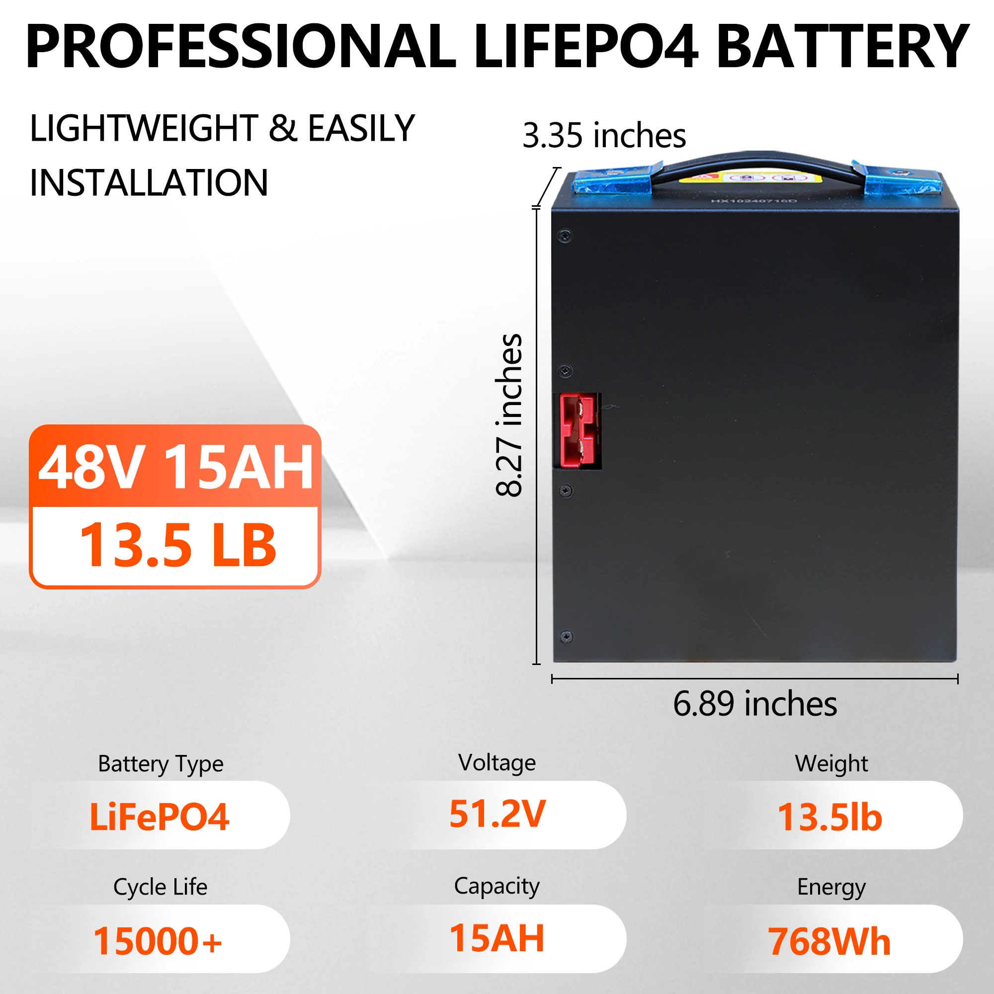 48V 15Ah LiFePO4 Lithium Battery for EPT40H EPT33H CBD15-WS Electric Pallet Jack