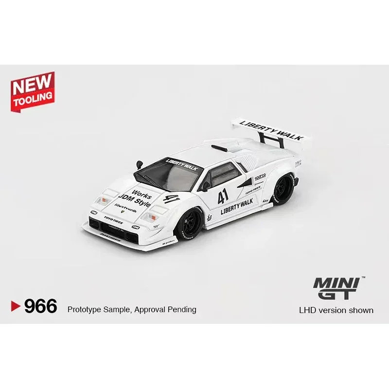 PreSale MINIGT 966 1:64 LBWK Lamborghini Countach White 2024 Diecast Model Collection Toys