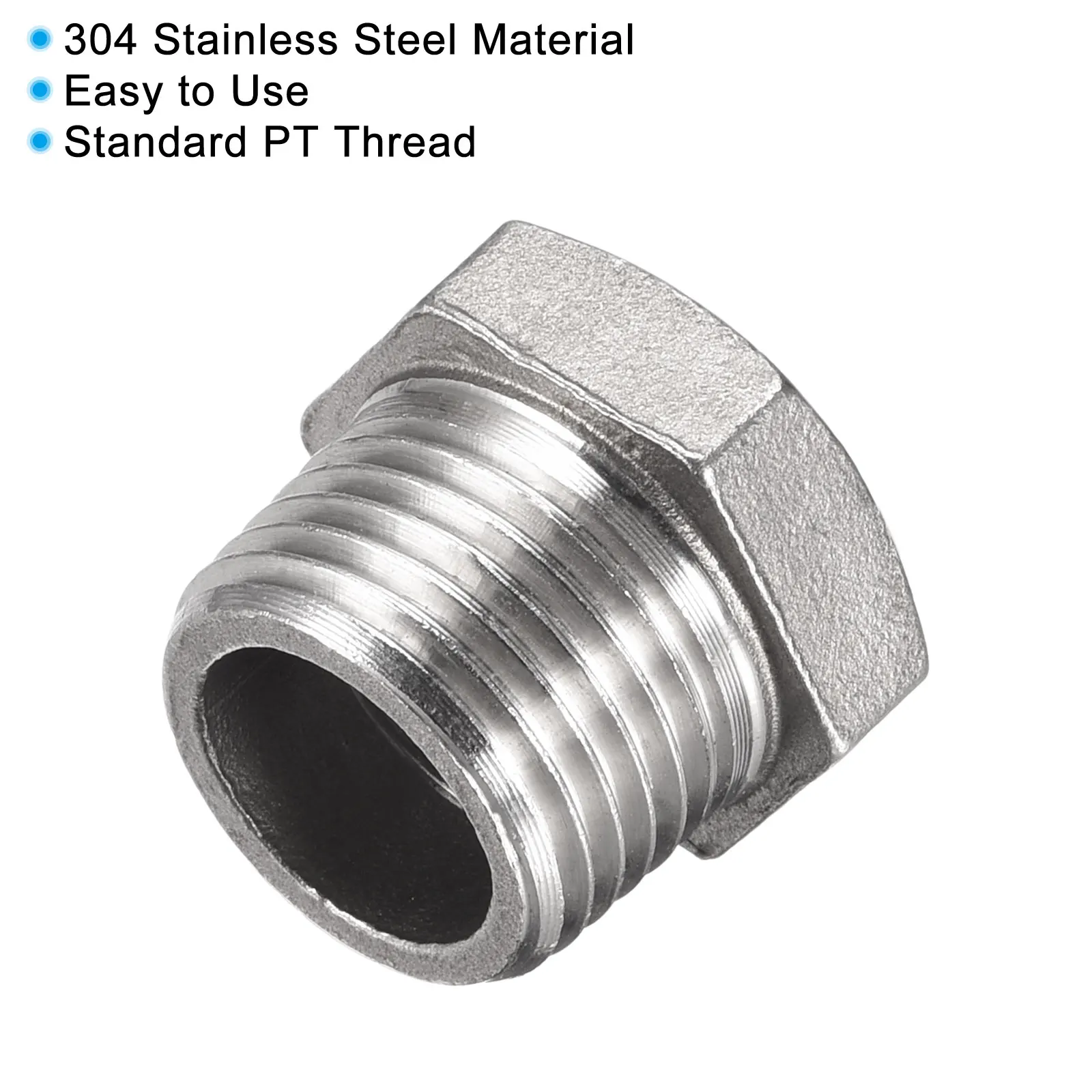 Uxcell Hex Reducer Ring, 1/2 PT Male To 3/8 PT Female 304 Stainless Steel Pipe Fitting Reducer Adapter